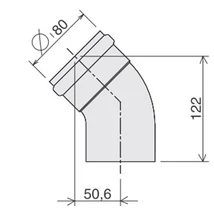 Beretta könyök ALU 45° D80 (1100159)