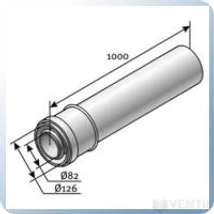 Saunier Duval 125/80 függőleges hosszabbító cső 1 m (08509900) 